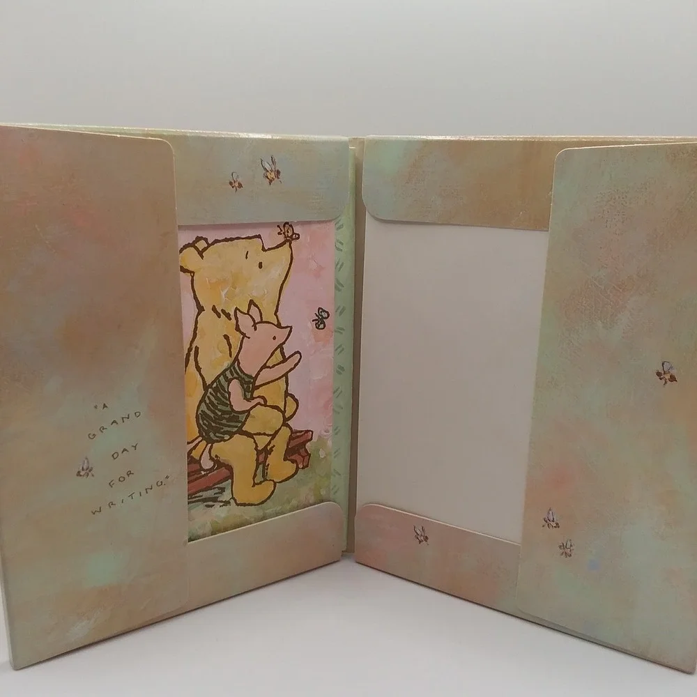 Vintage Disney Winnie the Pooh & Piglet Stationery Box Set 7‎ Cards 7 Envelopes